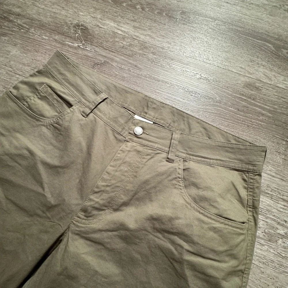 Columbia Pants Men 34 Green Cotton Stretch Regular Fit Hiking Trail AM0449 36x30